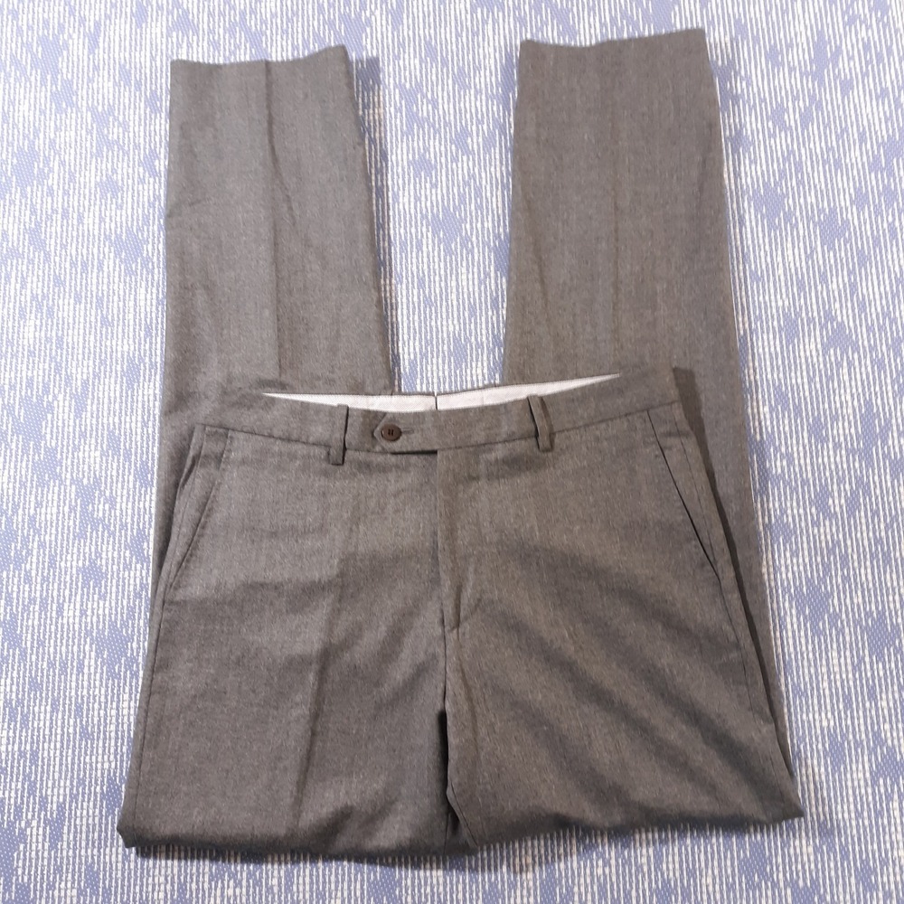 Monte Rosso Wool Dress Pants Mens Size 33 x 34 Gray Made In Italy